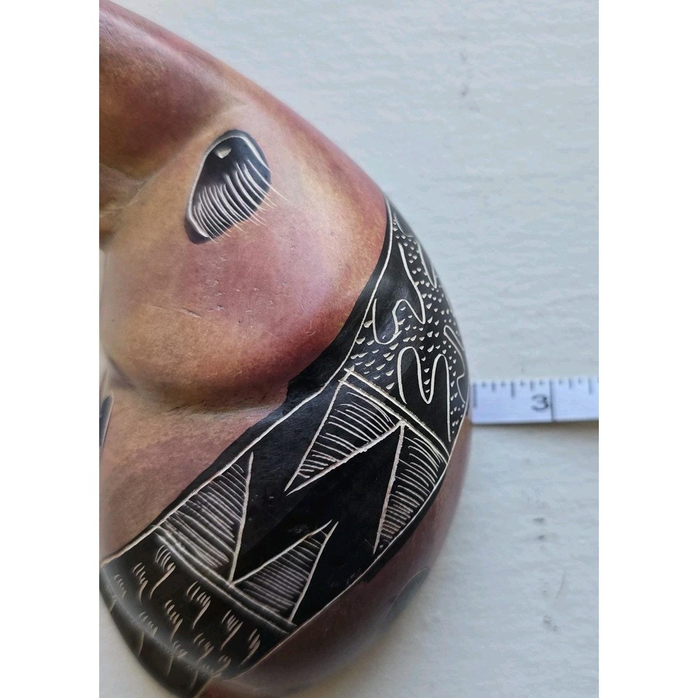 Handcrafted Kenyan Sleeping Cat Figurine Martin Gaiti Signed African Art Wood - Picture 6 of 6